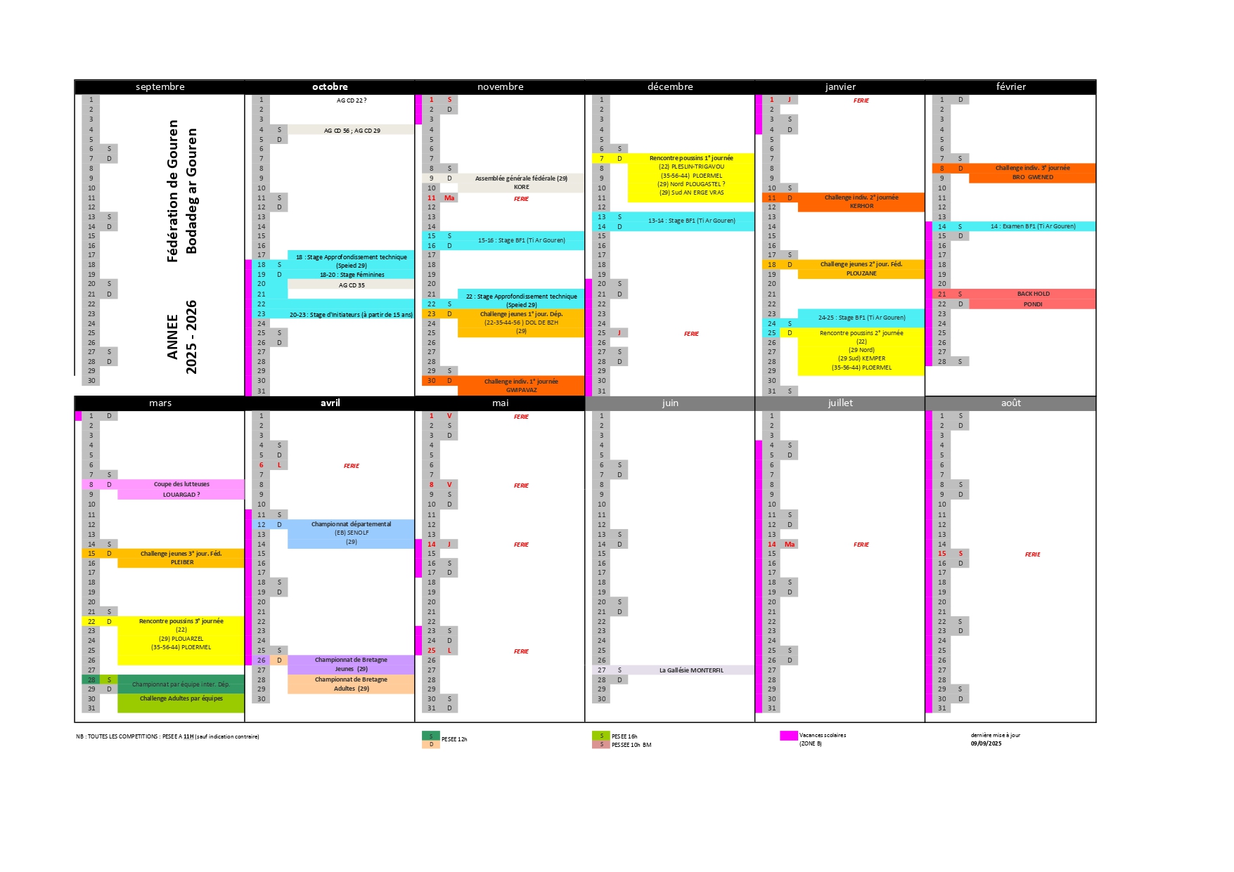 calendrier 2025 2026 MàJ 09 09 25 avec formations